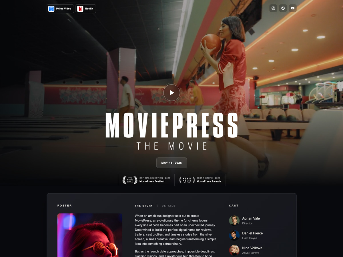 MoviePress film page preview